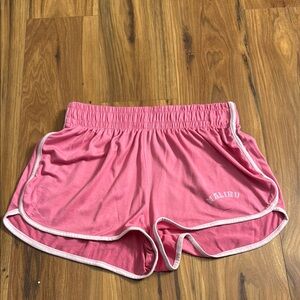 Malibu Pink Athletic Shorts Lightweight Elastic Waist